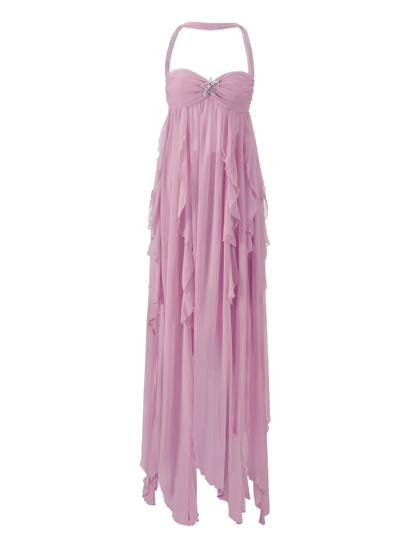 ?therisches Maxikleid mit Neckholder und r��ckenfreiem Design