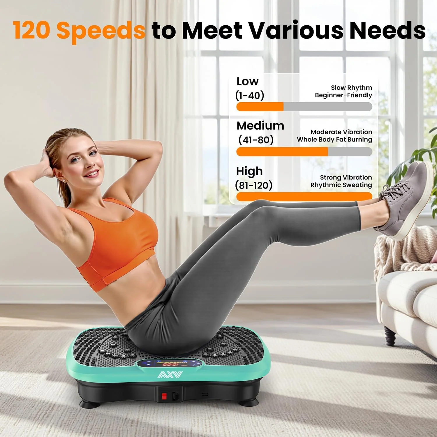 AXV Vibration Plate Fitness Platform Trainer Suitable for men and women to lose weight and burn fat at the gym