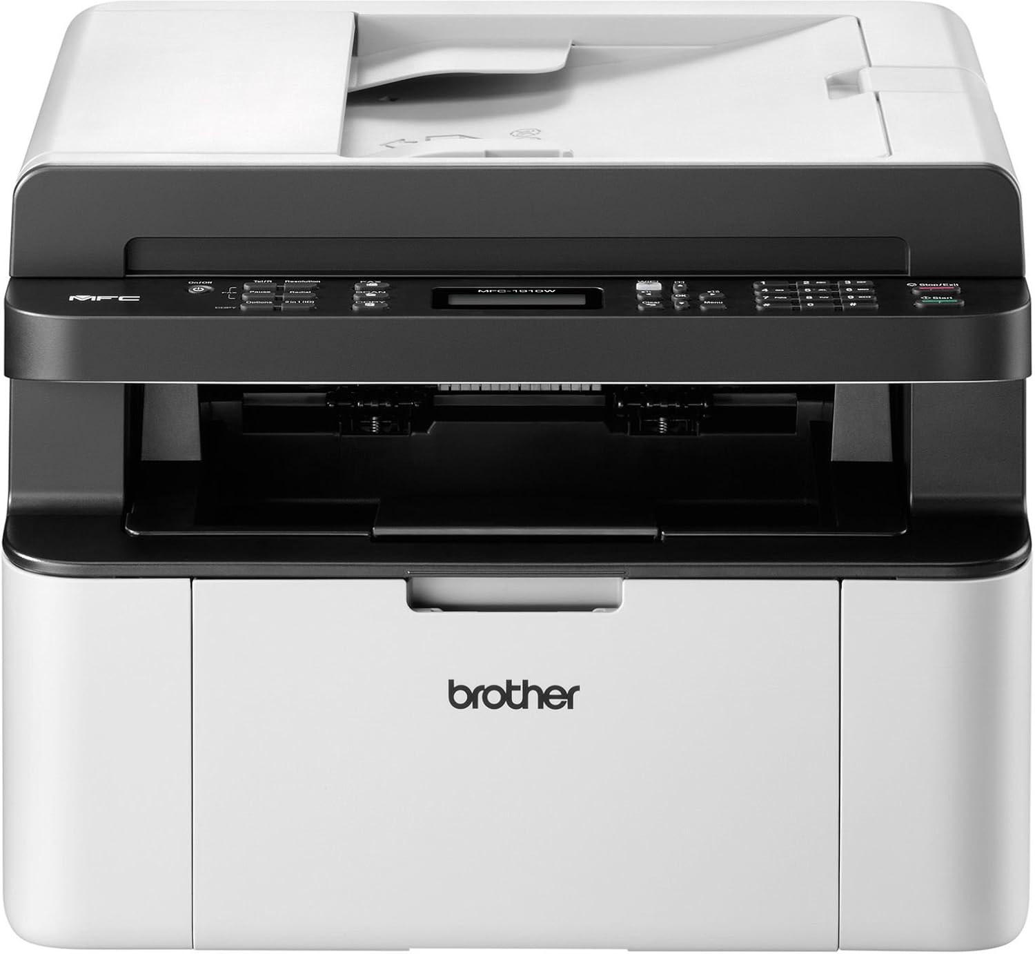 Brother MFC-1910W Kompaktes 4-in-1 Monochrom Monolaser-Multifunktionsgerät (Drucken, scannen, kopieren, faxen, 20 Seiten/Min.) grau/weiß