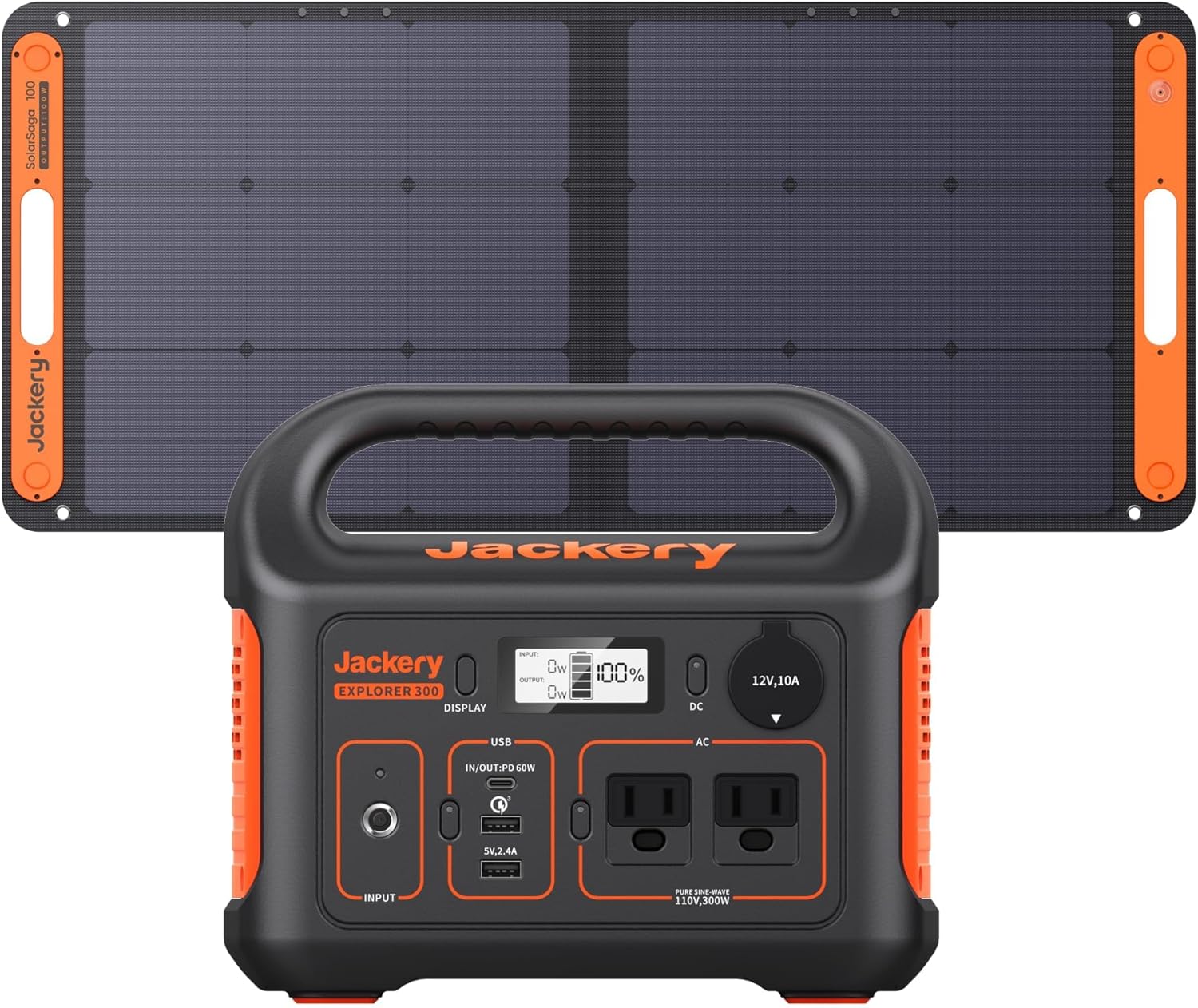 Portable Power Station Explorer 300, 293Wh Backup Lithium Battery, Solar Generator for Outdoors Camping Travel Hunting Blackout (Solar Panel Optional)