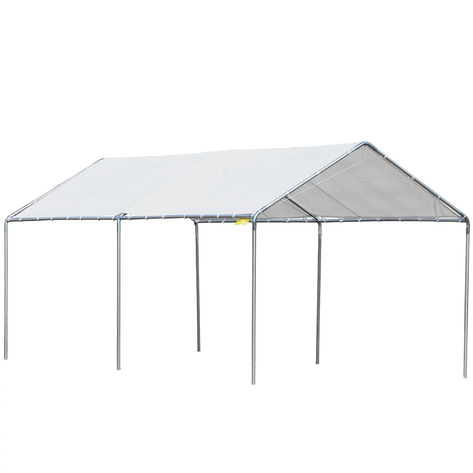 2025 Cochera de alto rendimiento Outsunny de 3 x 6 m en acero galvanizado con kit de fijación, 3 cables reforzados y lona blanca