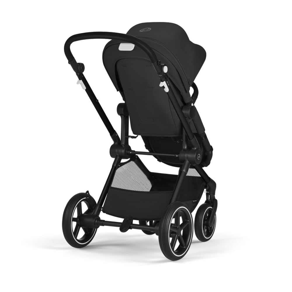 CYBEX Gold Kinderwagen EOS Lux 2-in-1, Reisesystem, Ab Geburt bis 22 kg (ca. 4 Jahre), Moon Black