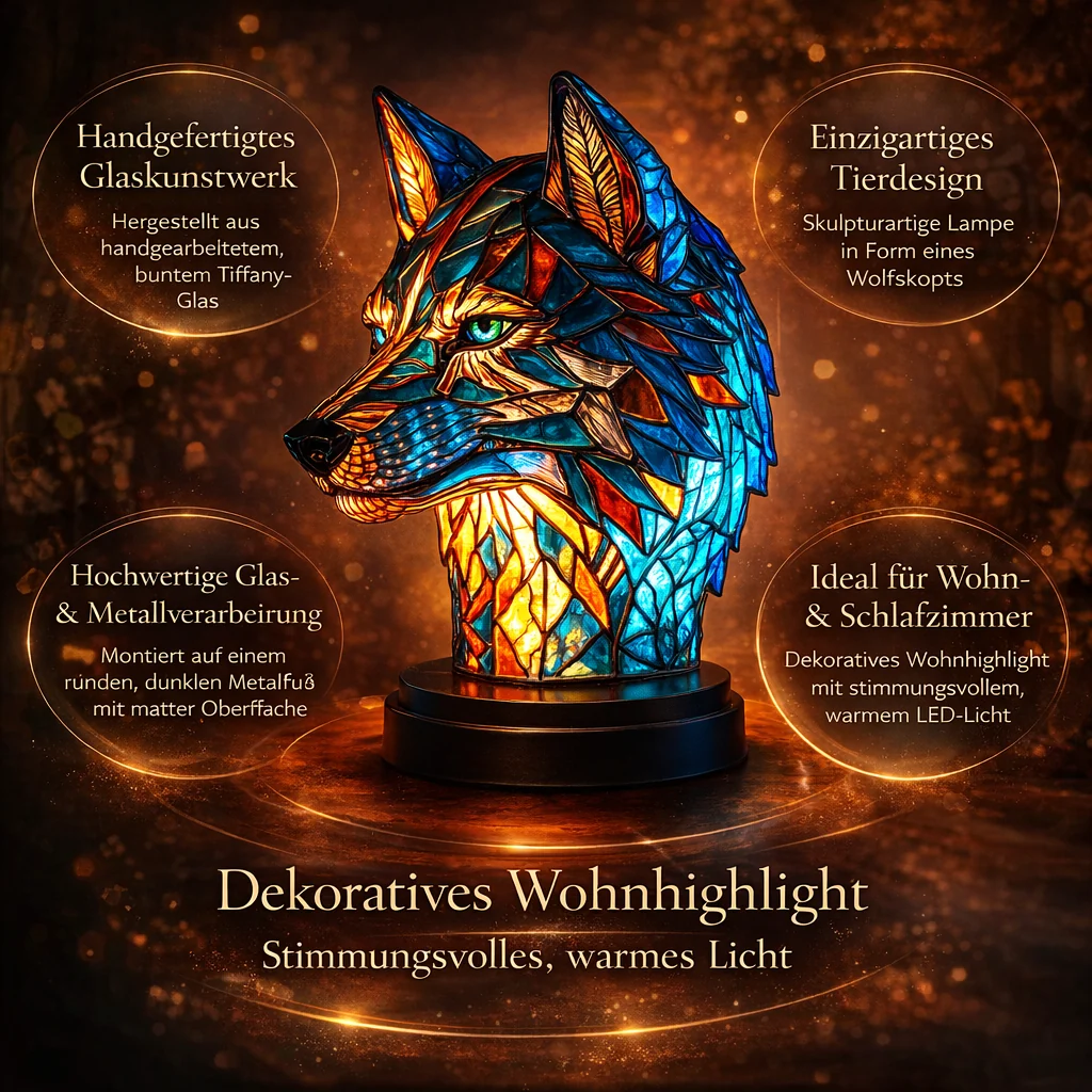 Tischlampe im Tierdesign aus Glas