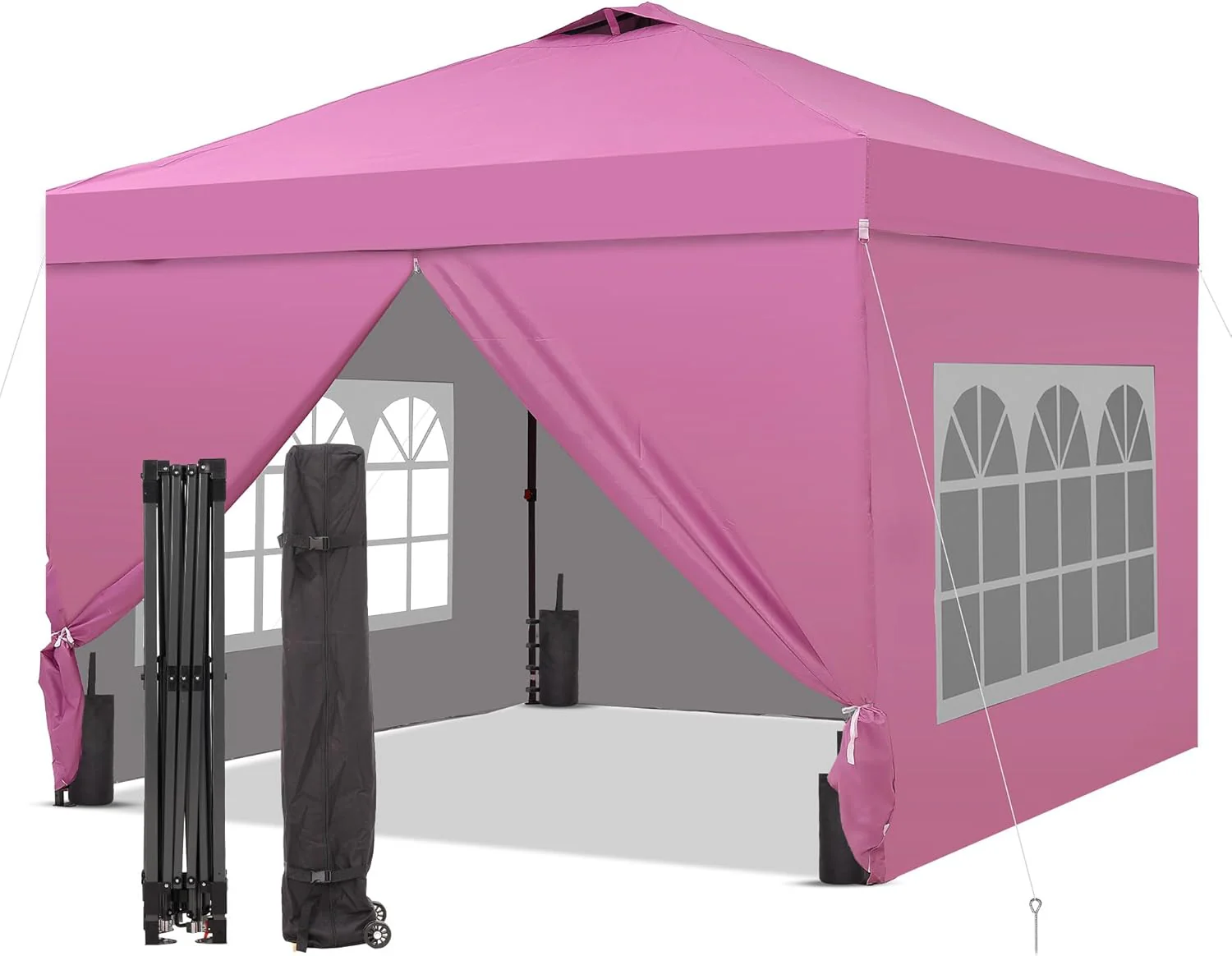 GDY 12x12 Pop Up Canopy Tent with 4 Sidewalls, Easy Set up with One Push Lift Gazebo
