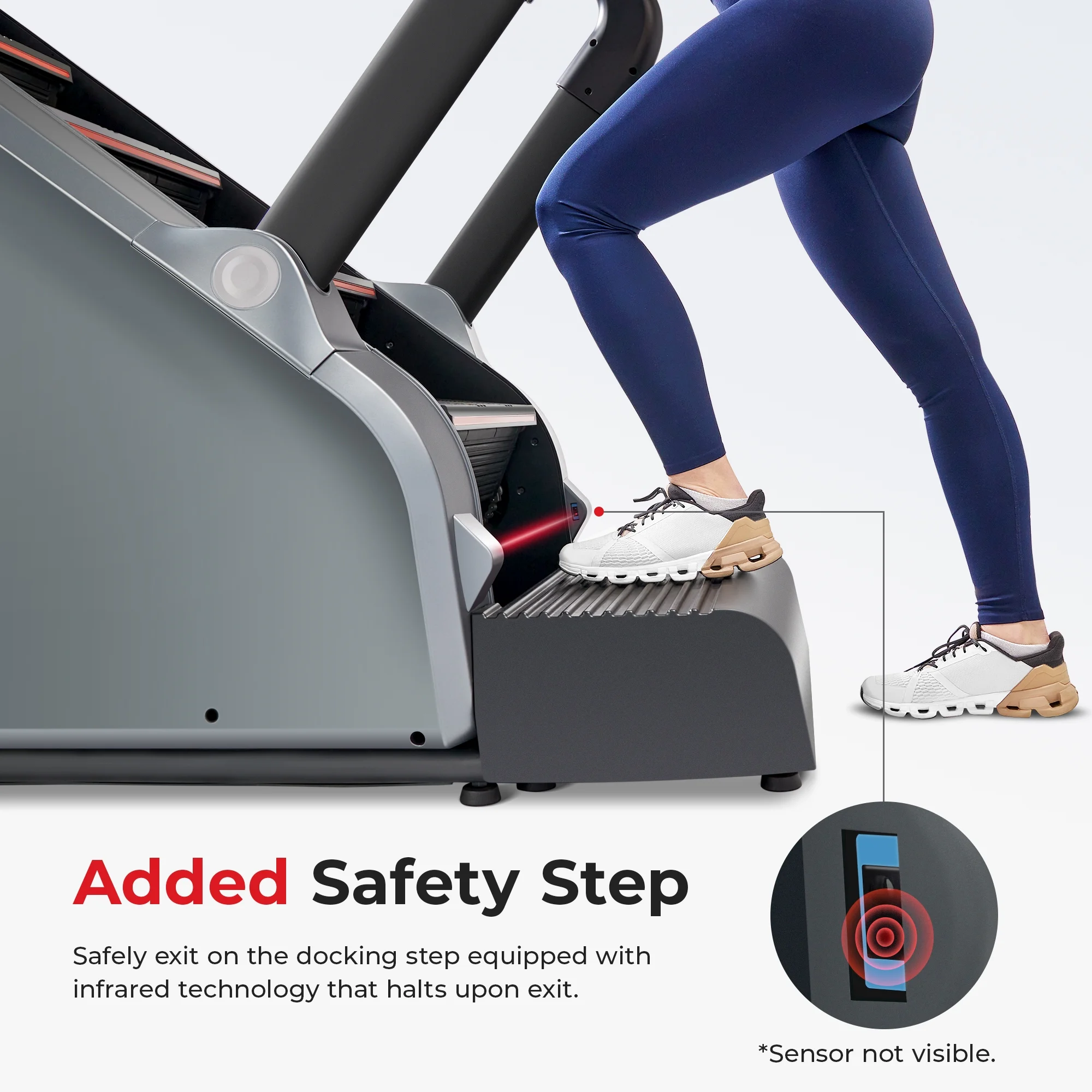 Sunny Health & Fitness High-Intensity Stair Stepper Climber, Commercial Grade, 25 Levels of EMS, Cardio and Lower Exercise, 400LB Capacity w FREE SunnyFit App - SF-X7300SMART