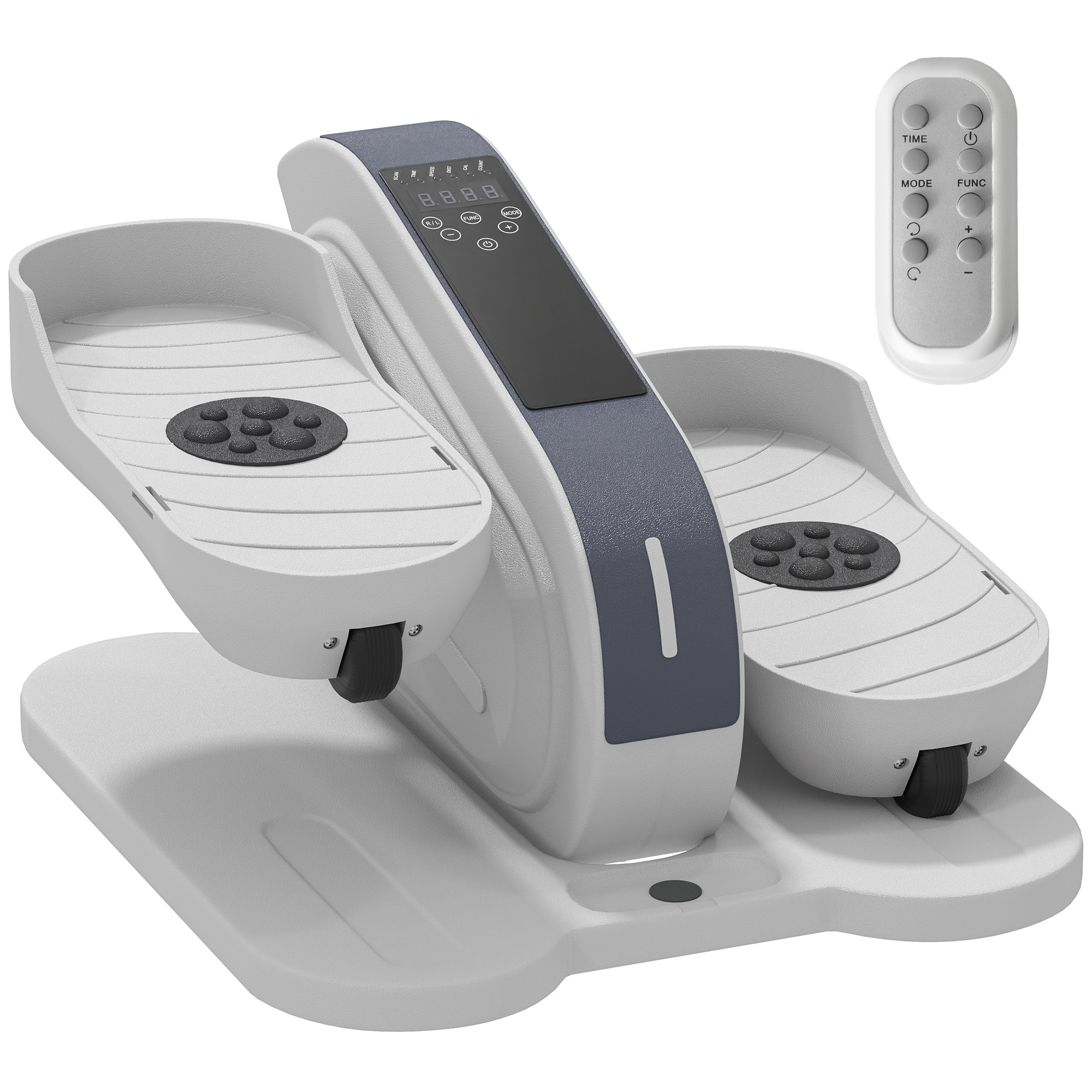 SPORTNOW Zitpedaaltrainer, Mini-Ellipsentrainer met LCD-Monitor, Afstandsbediening, 10 Instelbare Snelheidsniveaus, Wit
