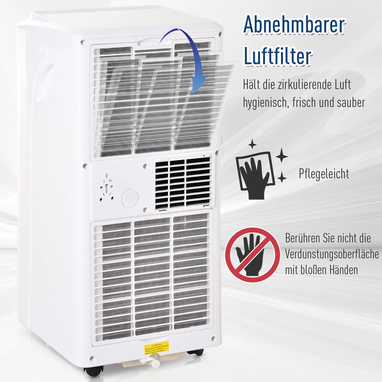 Mobiele airconditioning 3-in-1 airconditioner ontvochtiging 2,6 kW afstandsbediening ABS