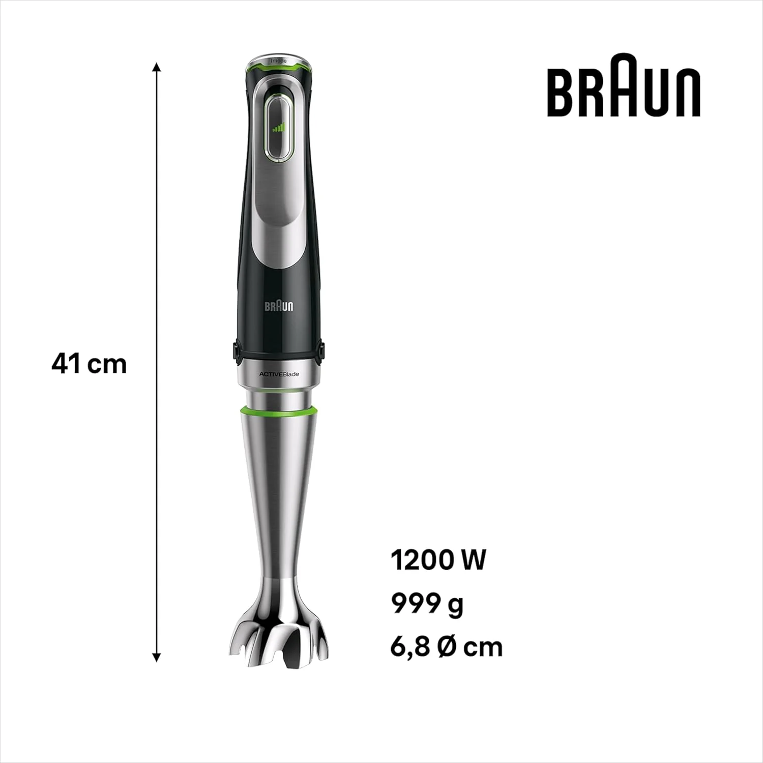 Braun MultiQuick 9 MQ 9187XLI staafmixer �C Staafmixer met Active PowerDrive technologie en 5 accessoires voor hakken, pureren, kloppen en crushen van ijs, 1200 watt, zwart/roestvrij staal