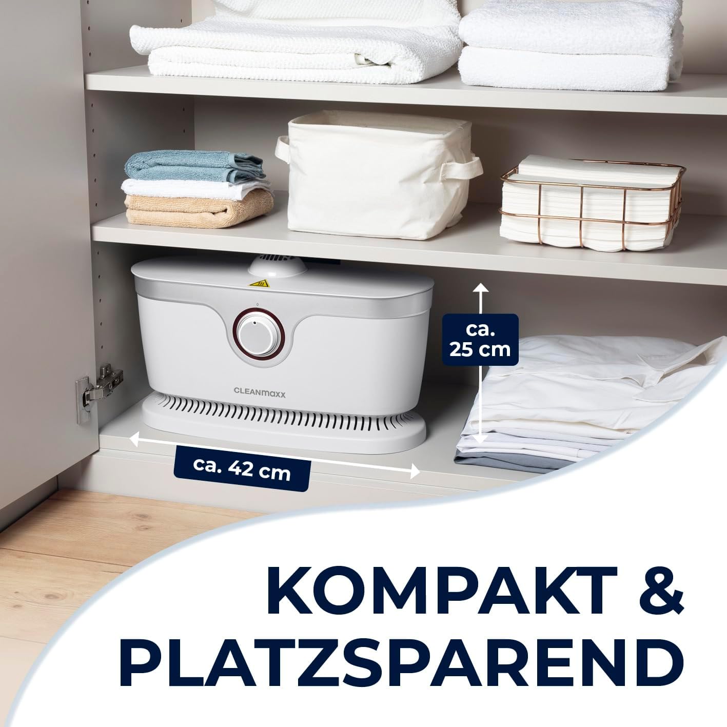 CLEANmaxx Automatischer Hemden-Bügler zum Trocknen und Gltten von Hemden & Blusen inklusive Aufsatz für Hosen | Die innovative und schonende Art, Ihre Wsche zu gltten