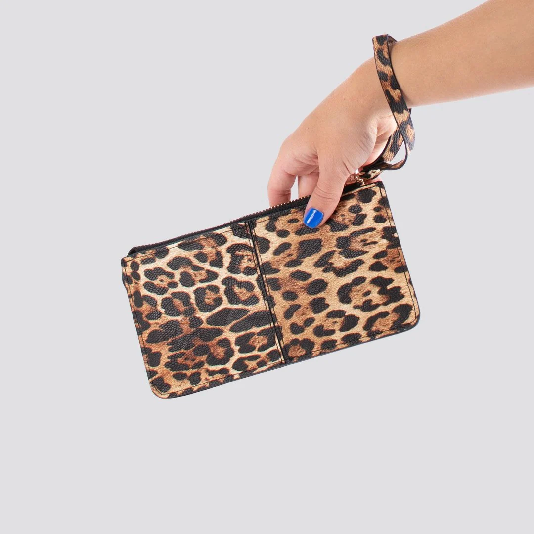 Zoe Zip Purse | Leopard Print Brown