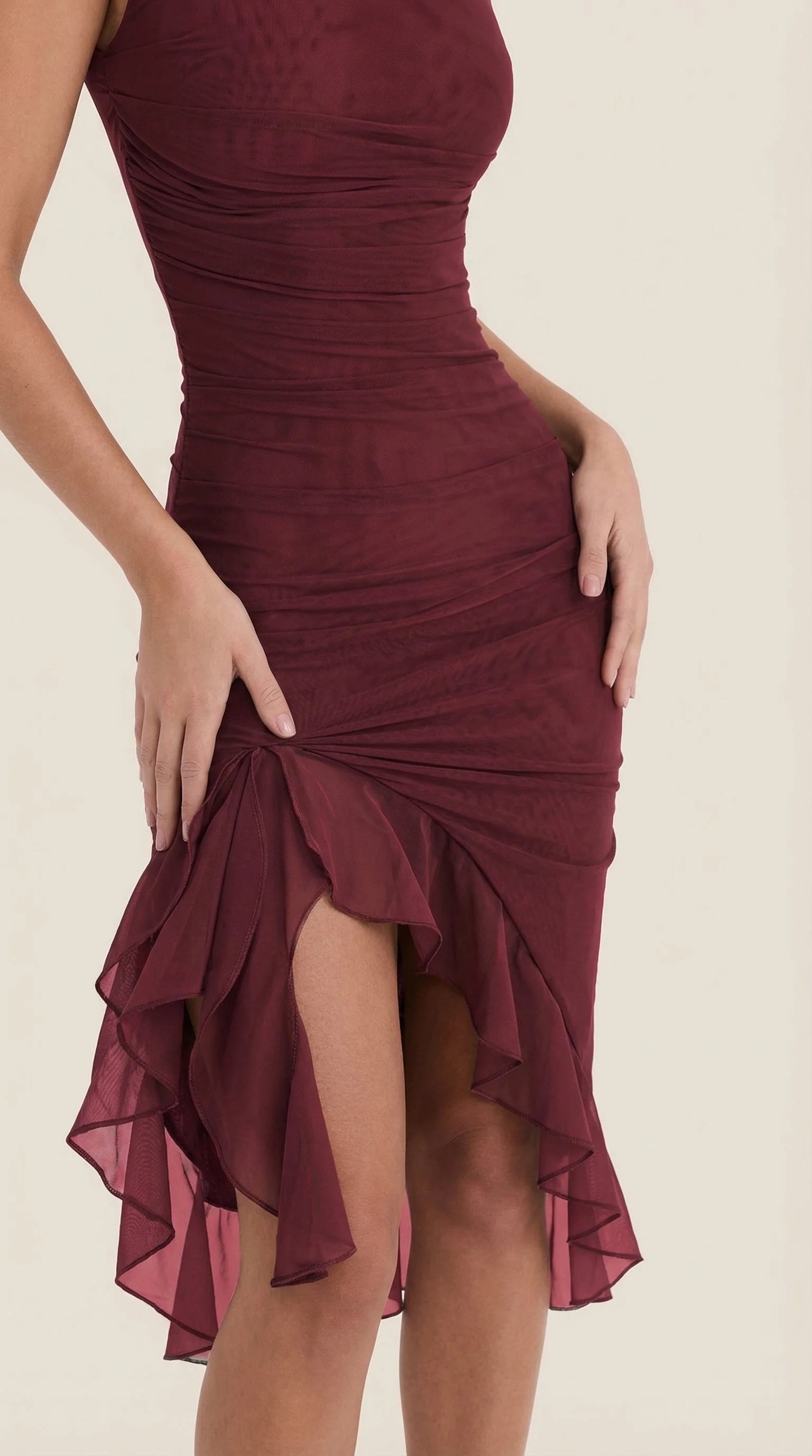 Midi-Kleid mit R��schen