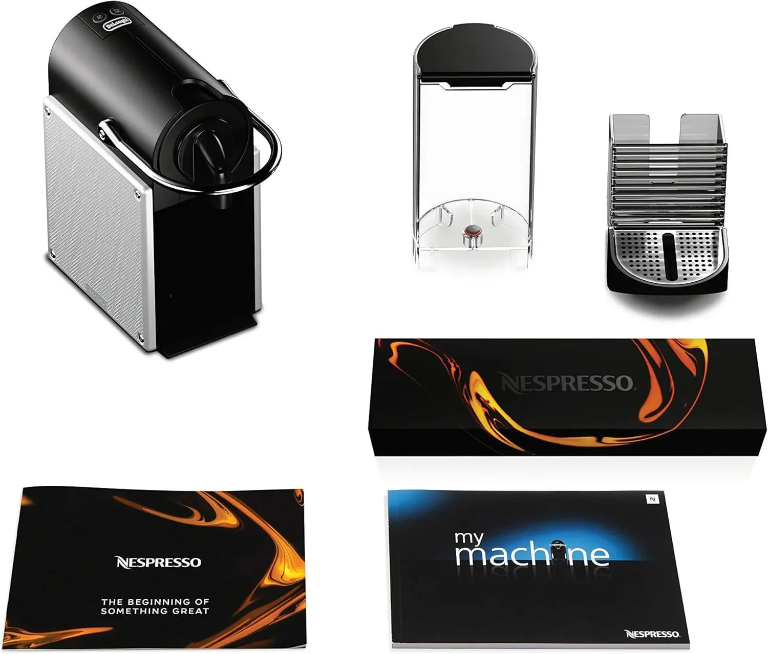 Nespresso Pixie espresso machine by De’Longhi, 19-bar pump, compact aluminum design, silver, 1100 ml
