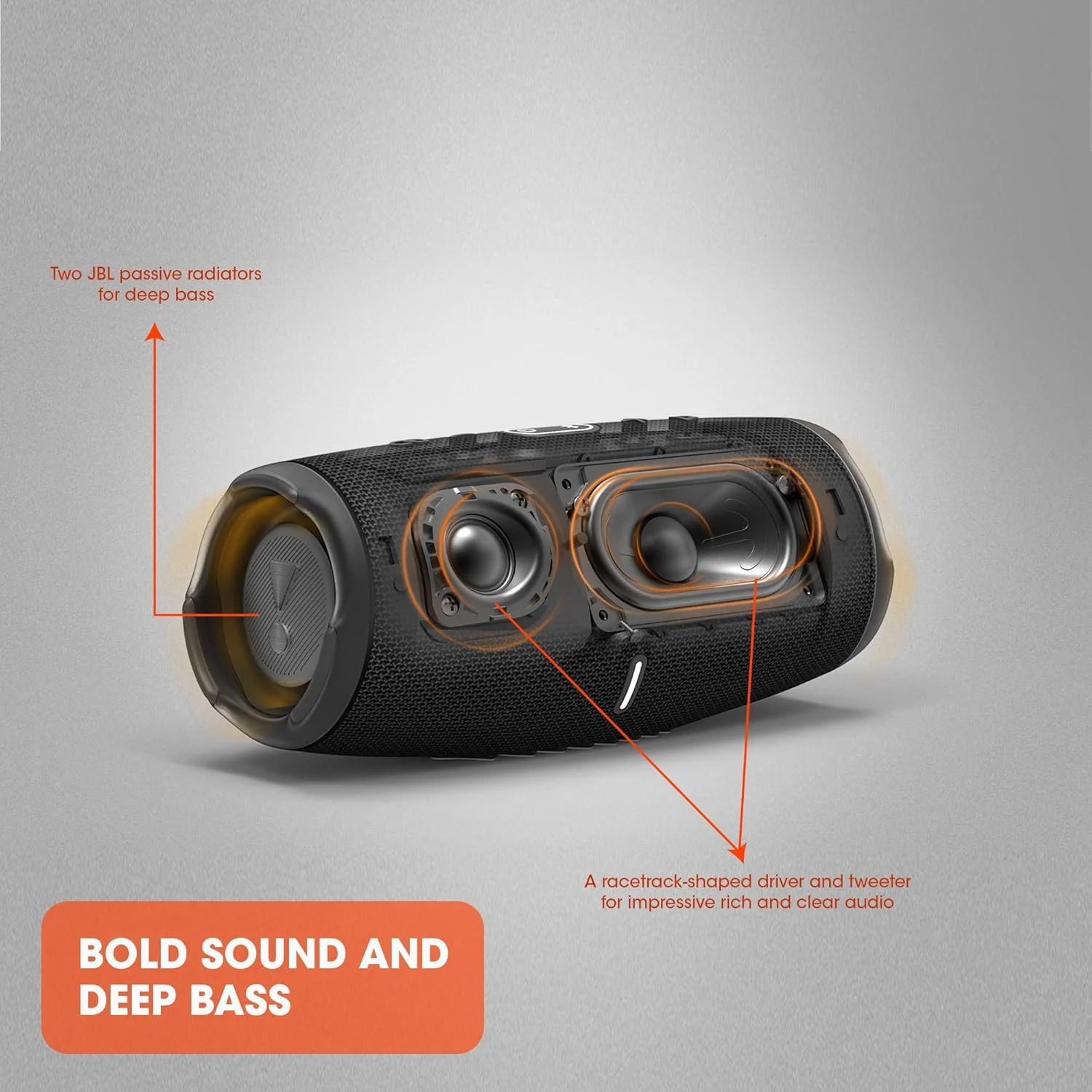 JBL Charge 5 Bluetooth-Lautsprecher in Schwarz �C Wasserfeste, portable Boombox mit integrierter Powerbank �C Eine Akku-Ladung f��r bis zu 20 Stunden kabellosen Musikgenuss