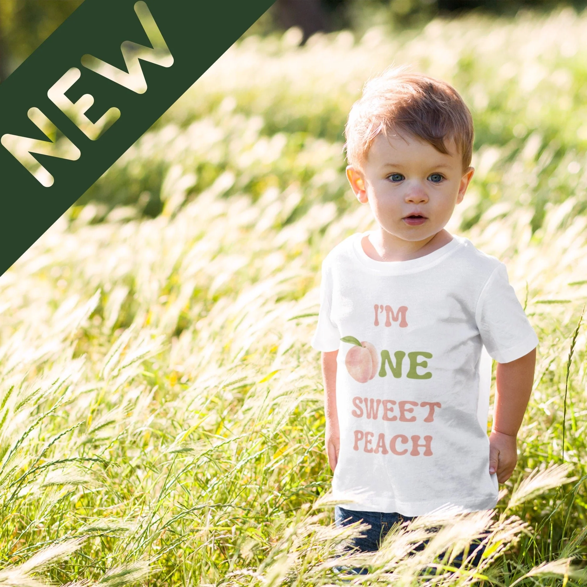 First Birthday T-Shirt One Sweet Peach, 12M Birthday T-shirt, Baby Short Sleeve T-Shirt for Birthday Party