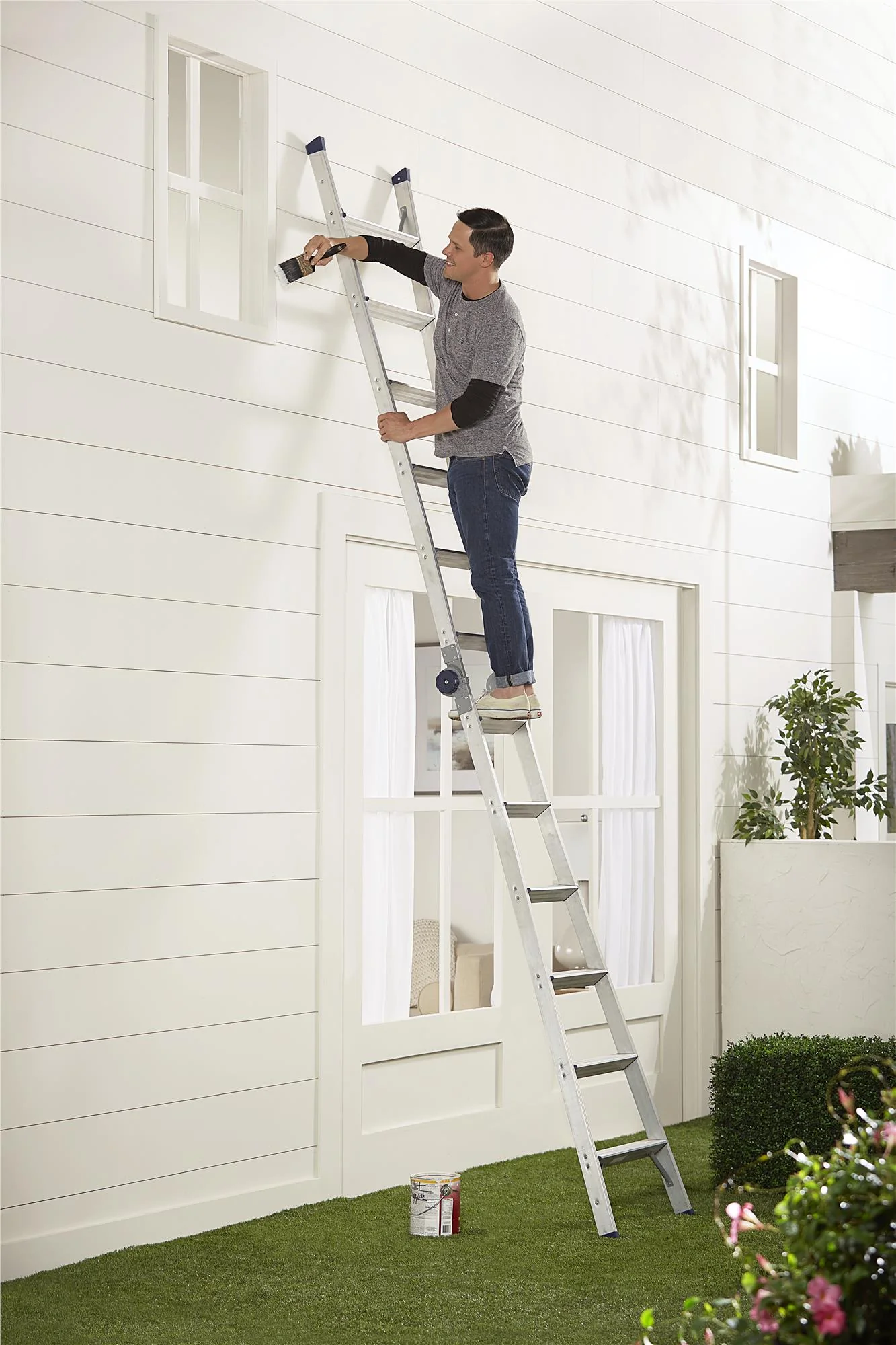 2-in-1 Trap- en Uitklapladder, Bereik 2,64 m