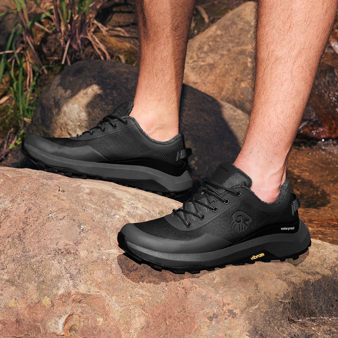 GIESSWEIN Wool Trail X Men - Wasserdichter Trailrunning Schuh mit Vibram Megagrip Sohle, Sportschuh mit dämpfender Eva Mittelsohle, Sneaker aus atmungsaktiver Merinowolle mit Wechselfußbett