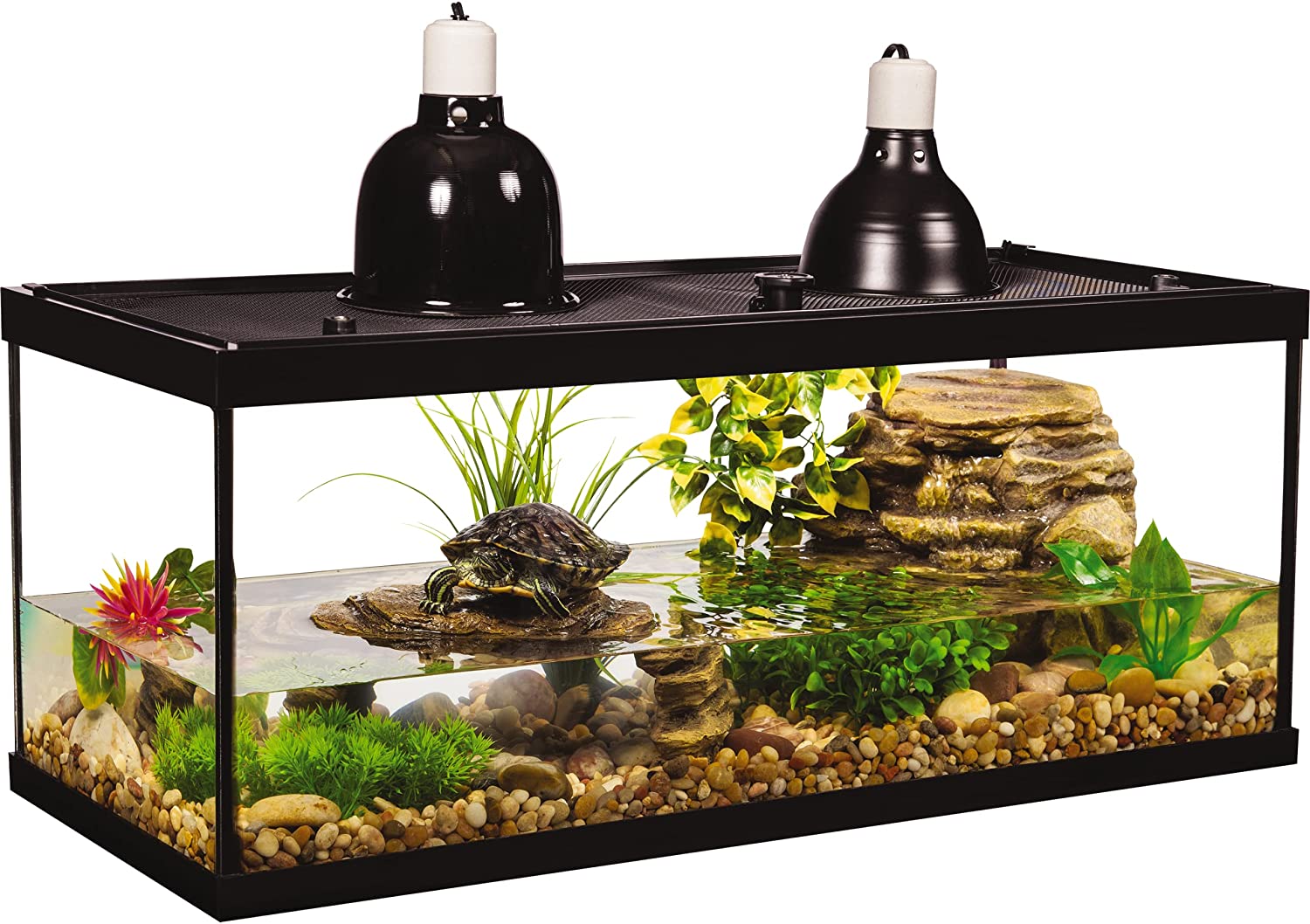 Tetra Aquatic Turtle Deluxe Kit 20 Gallons, aquarium With Filter And Heating Lamps, 30 IN