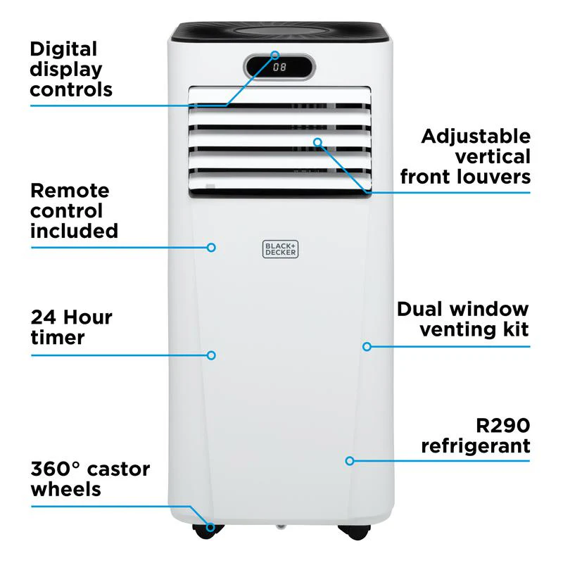 Slimme Draagbare Airconditioner Black+Decker BXAC40025GB 9000 BTU