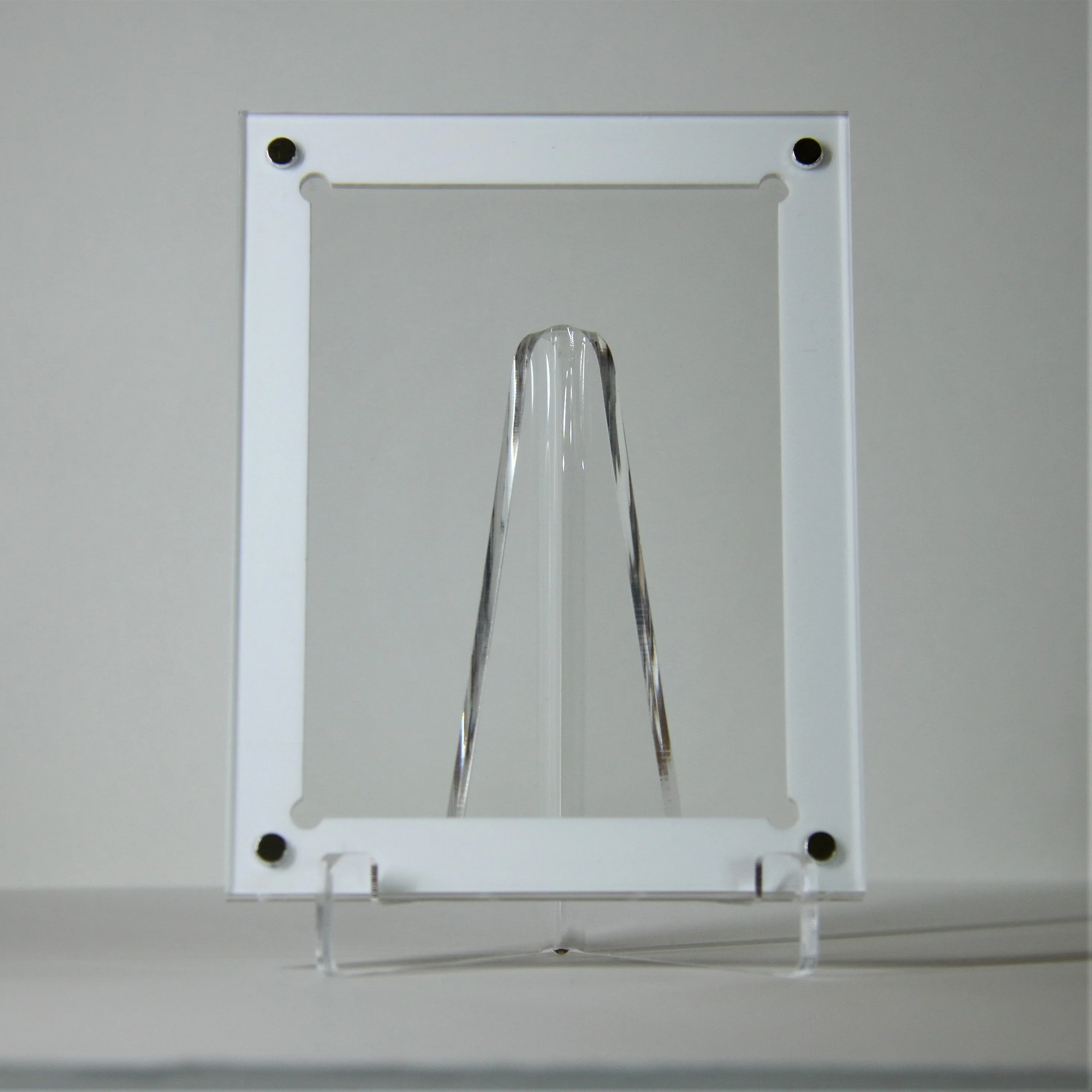 Acrylic Card Holder (MAGNETIC) For One Single Raw Card - WHITE