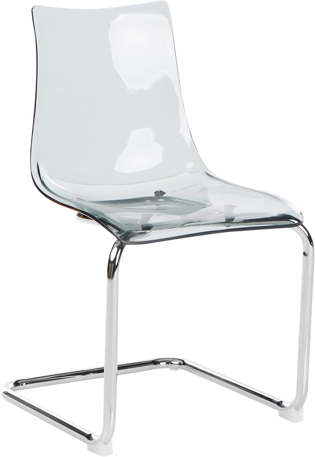 Beliani Esszimmerstuhl 2er Set Kunststoff transparent schwarz Freischwinger Marshall