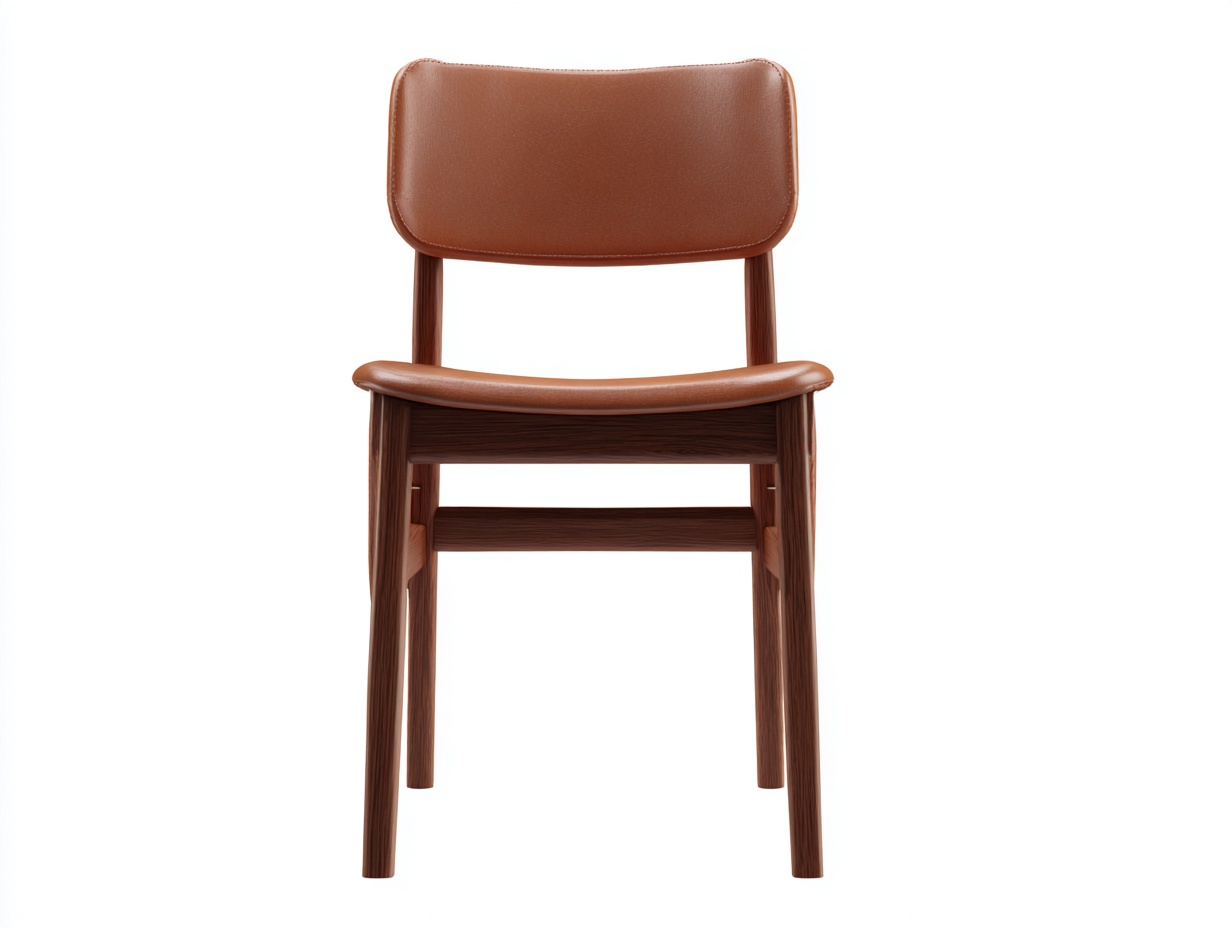 Esszimmerstühle-Leder-Holz-48x54x82 cm-Braun-Skandinavisches Design