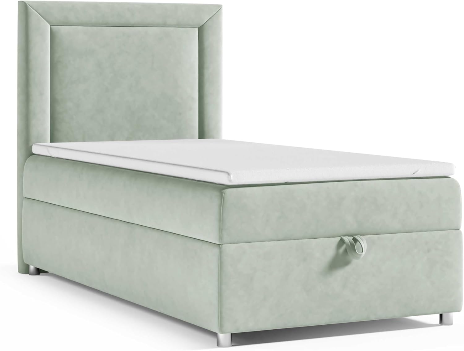 Trinity K3 Einzelbett | Boxspringbett 70x200 mit Bonnell-Federkernmatratze | MatratzenTopper 70x200 | Bett mit Matratze und Stauraum | Lieferung an die Bordsteinkante