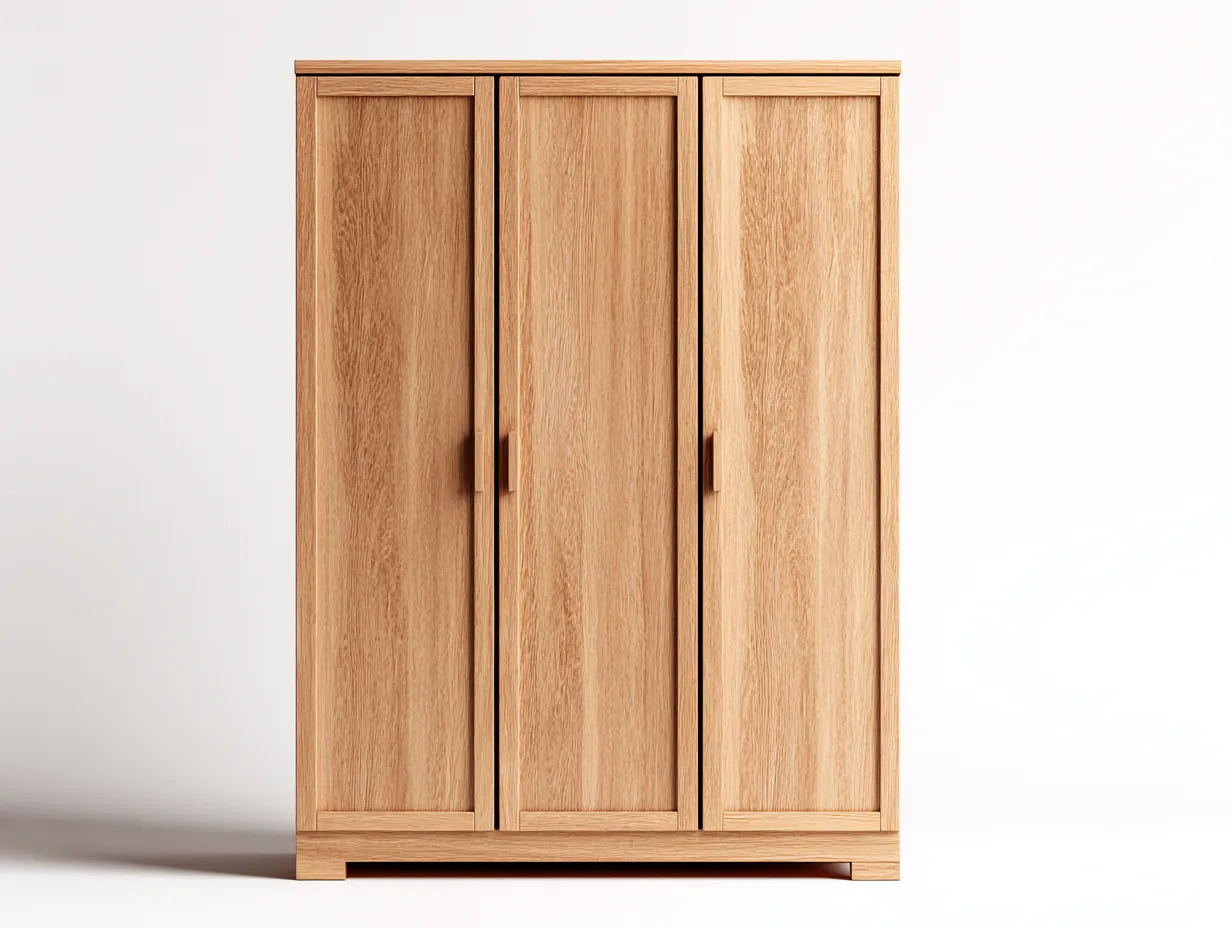 Kleiderschränke mit drei Türen - Holzwerkstoff - 147x56x182 cm - Eiche - Minimalistisches Design