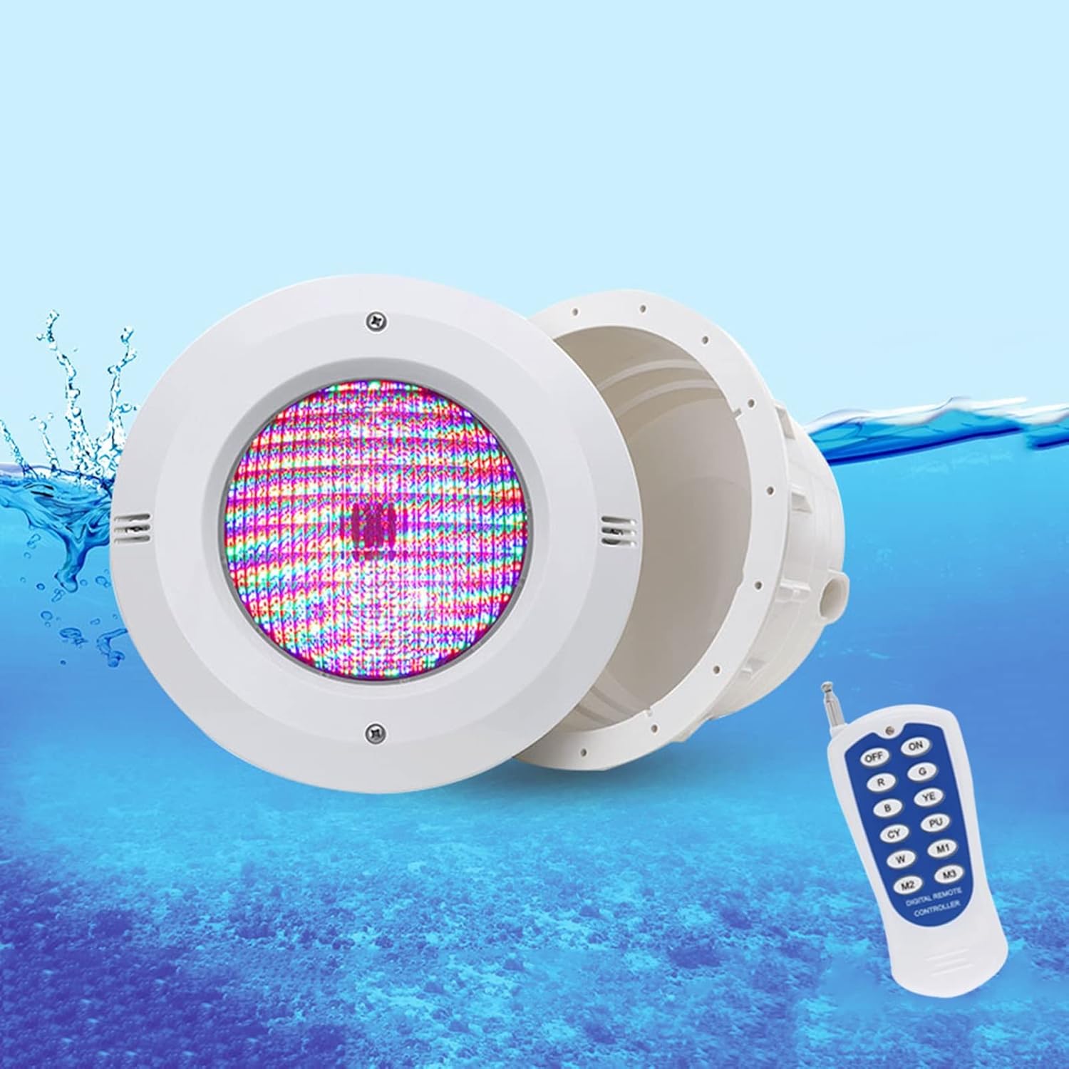 Schwimmbadleuchten PAR56 Einbaubox Pool Strahler Steckdose Einbaurahmen Nische Schwimmbad wasserdichte Box mit 3m Kabel