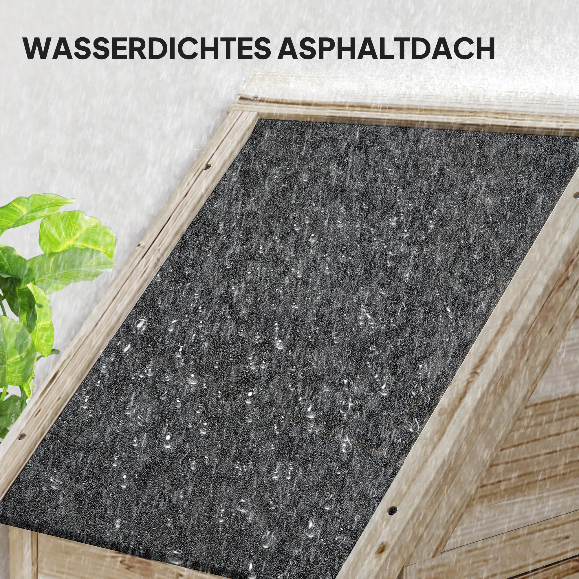 Tuinschuur met 4 Planken, Opslagschuur van Hout, Waterdicht Asfaltdak, 80 x 49 x 170 cm, Lichtbruin
