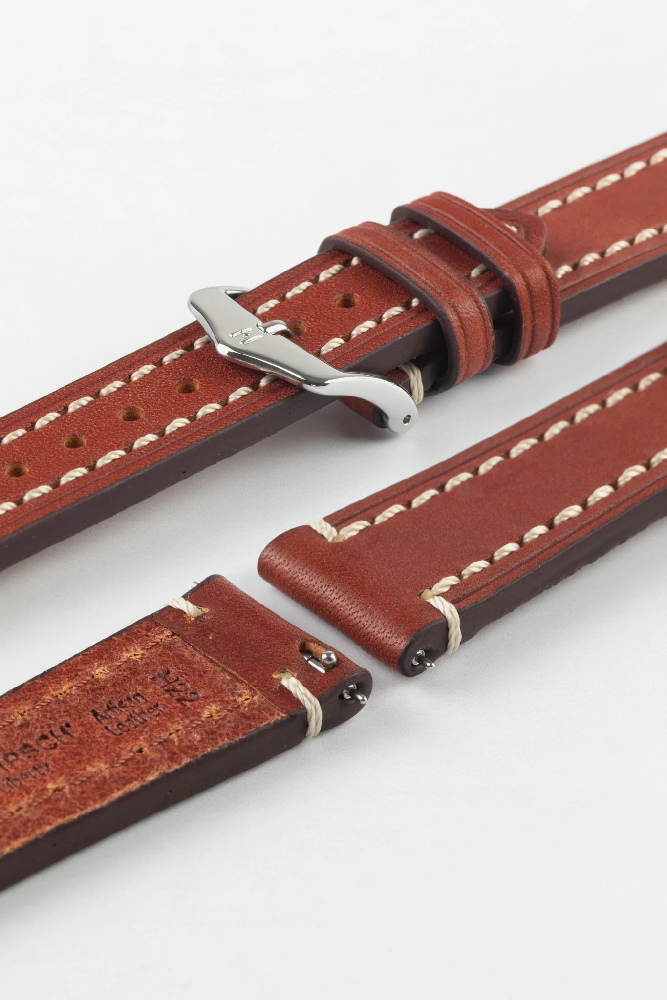 Hirsch LIBERTY Leather Watch Strap in GOLD BROWN