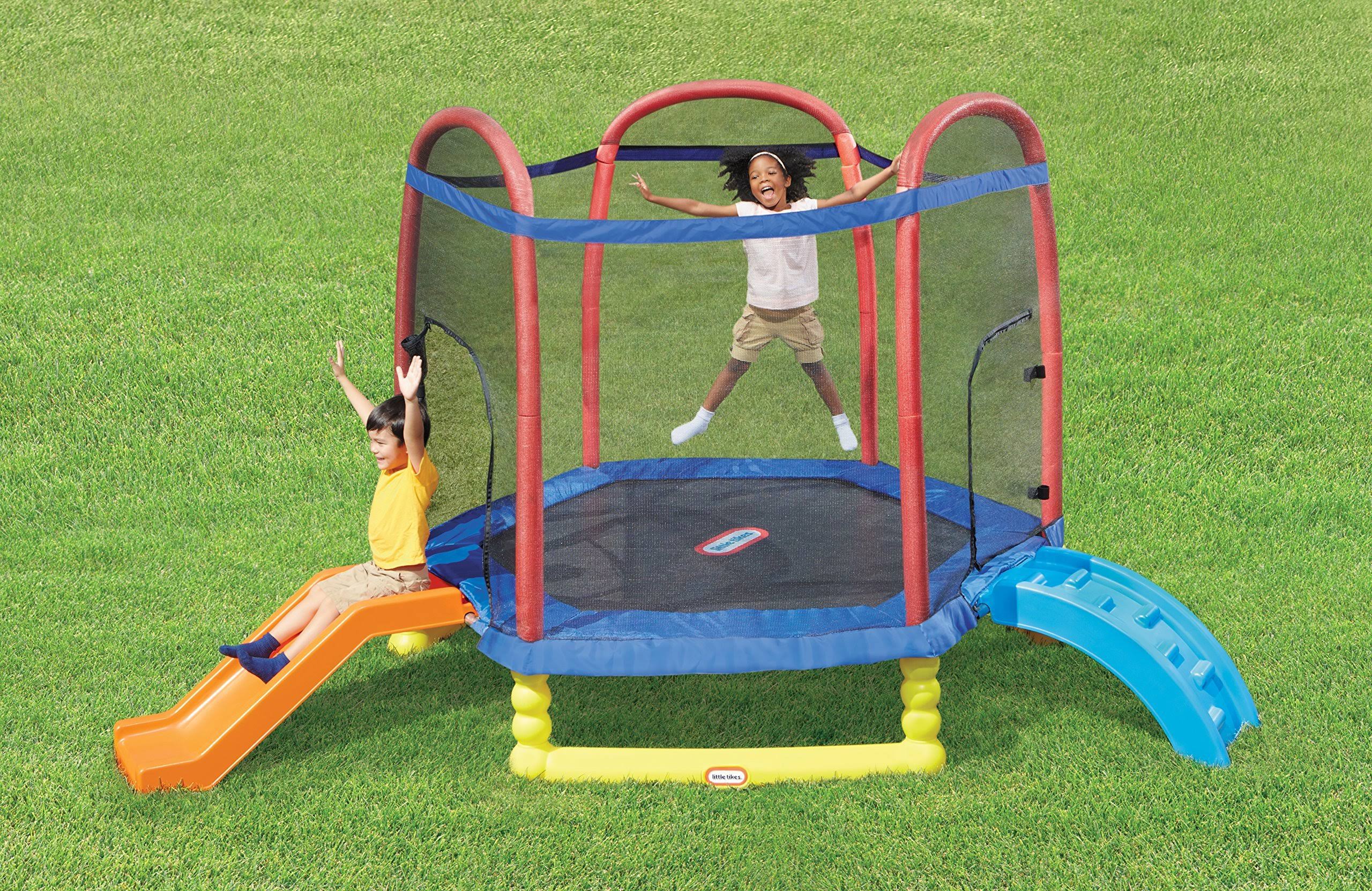 Little Tikes 7& Climb &n Slide Trampoline with Enclosure