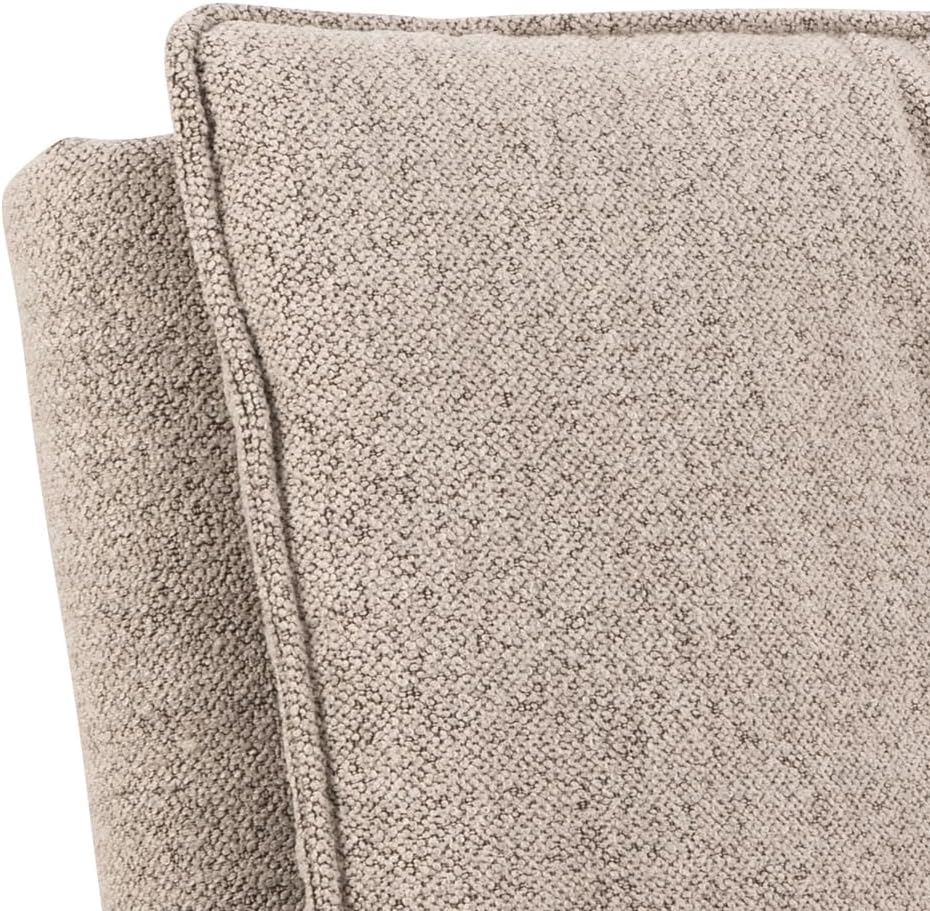 AC Design Furniture Jasper Schlafsofa in Beige, mit 3 Liegepositionen, Moderner 3-Sitzer ohne Armlehne, Gepolstertes Sofa mit Bouclé-Bezug und Schwarzen Beinen, B: 196 x H: 91 x T: 98 cm