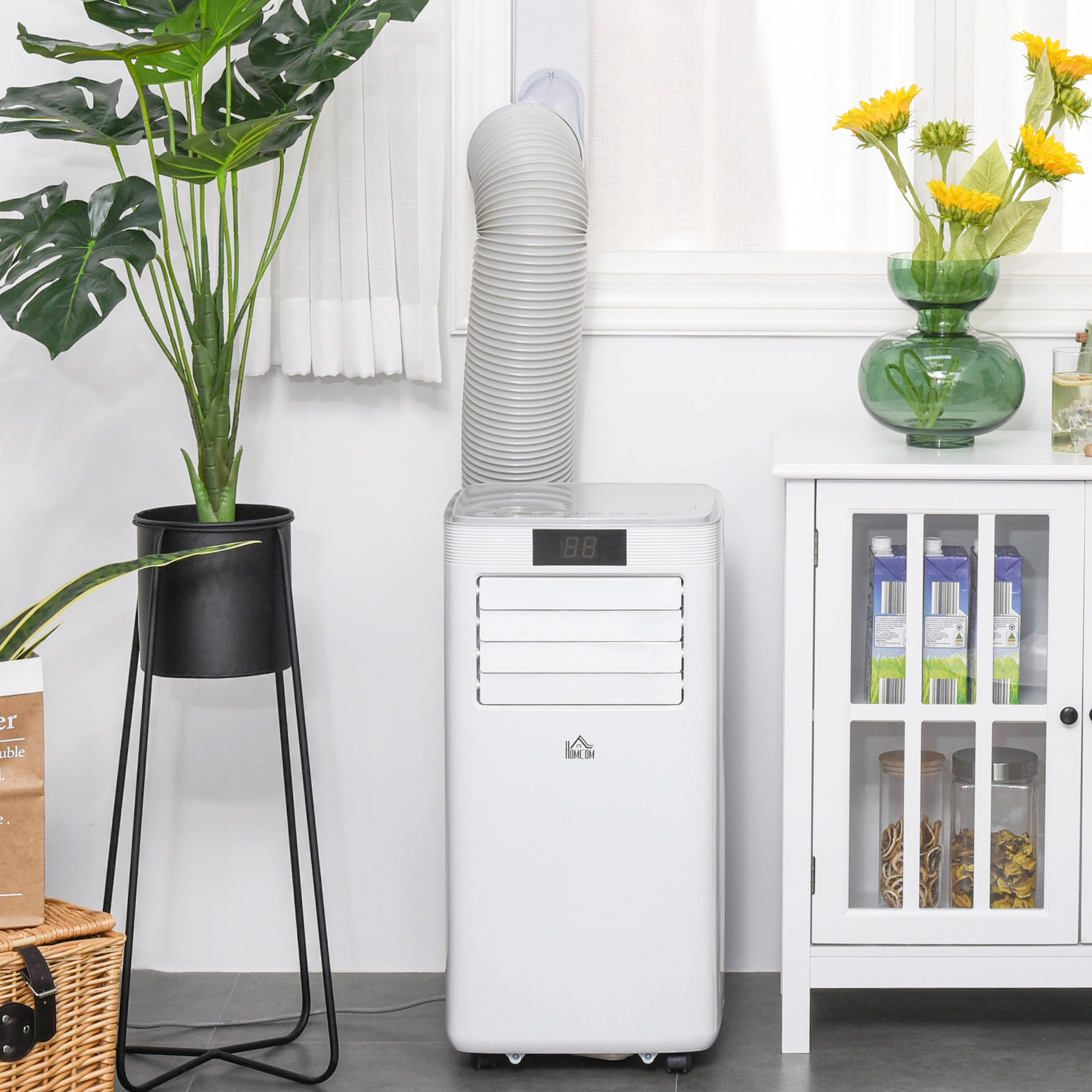 Mobiele airconditioner airconditioner 4 modi afstandsbediening 24u timer ABS wit
