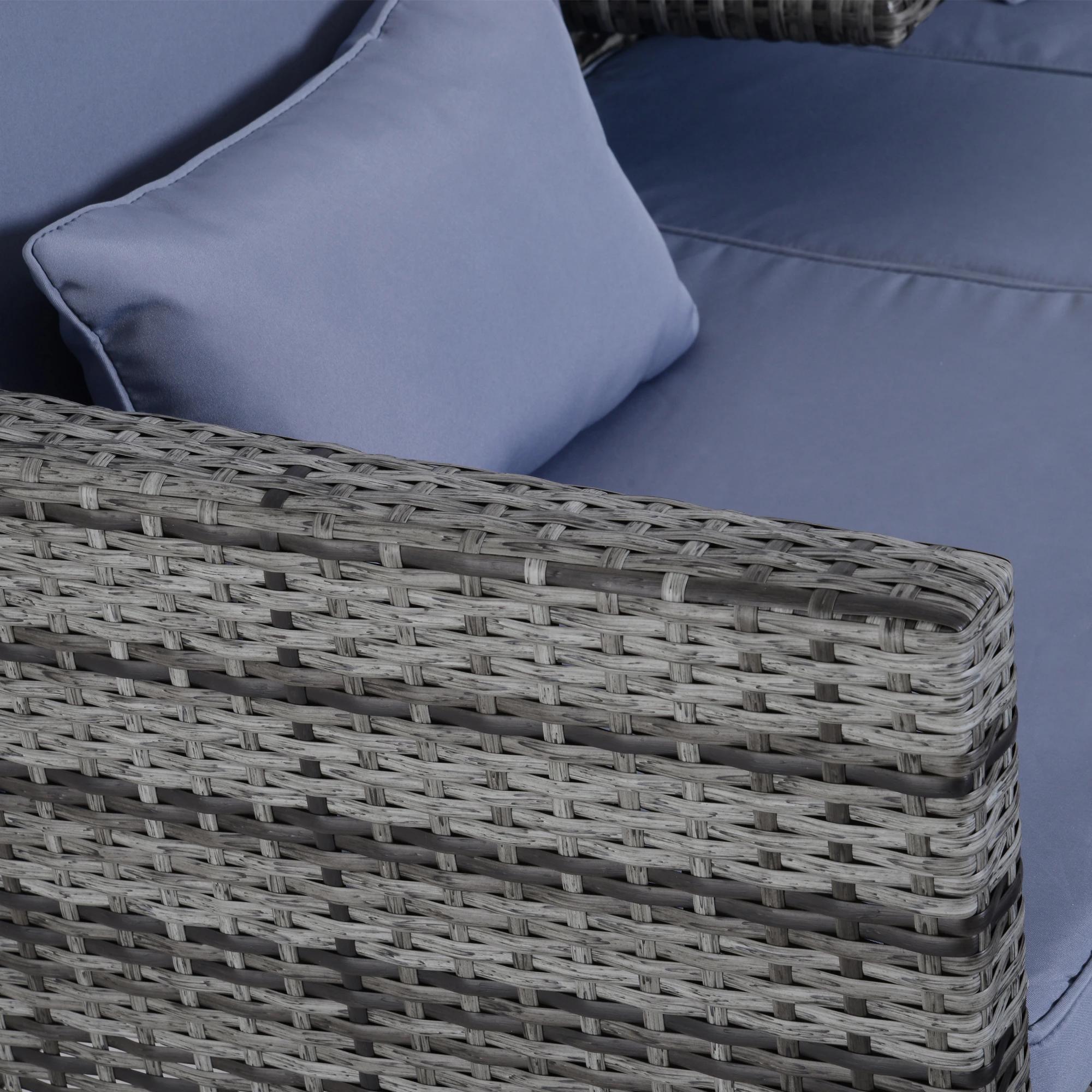 Tuinbankset lounge 3-delig Tuinset tuinmeubelen met sofa krukje kussens