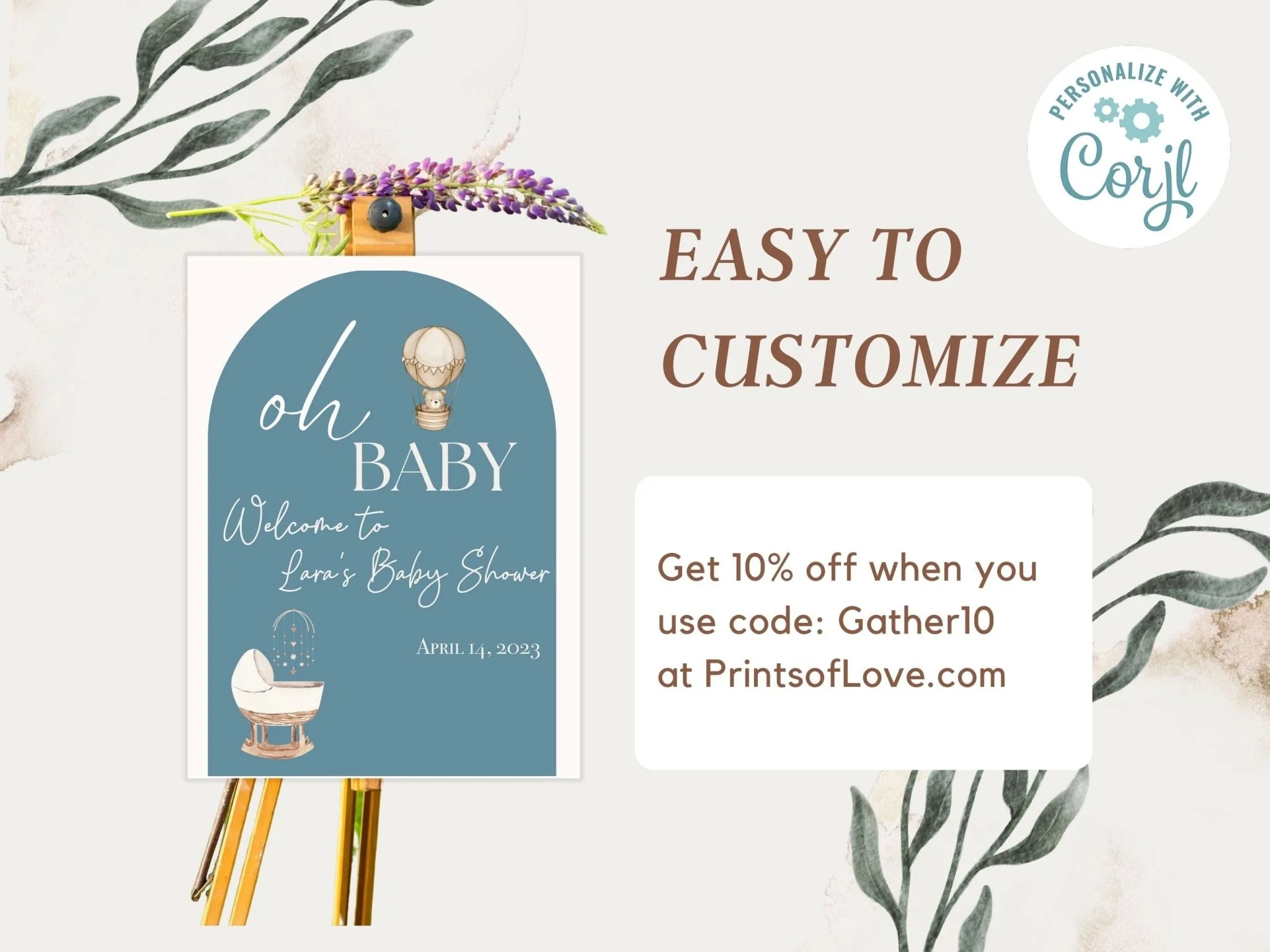 Minimalist Baby Shower Welcome Sign, Custom Welcome Sign for Baby Shower, Baby Shower Welcome Sign Template Oh Baby