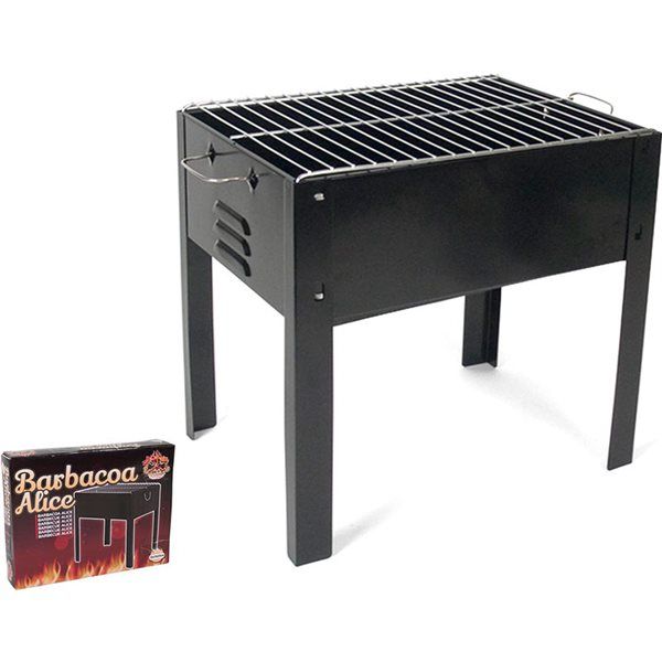 Grill z rusztem, czarny, 35x24x35 cm