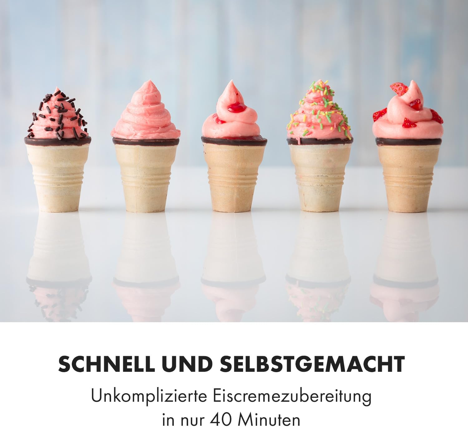 Klarstein Sweet Sundae - Eiscrememaschine, 1,5 Liter, mitselbstkühlendem Kompressor, 200 Watt, Ausgabesystem, 3 StundenAuto-Kühlhaltefunktion, Reinigungsautomatik, Edelstahl, schwarz
