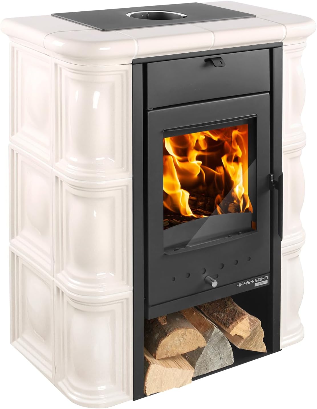 Haas+Sohn | Kaminofen Tirol 343.15-C perl-schwarz/creme | 6 kW