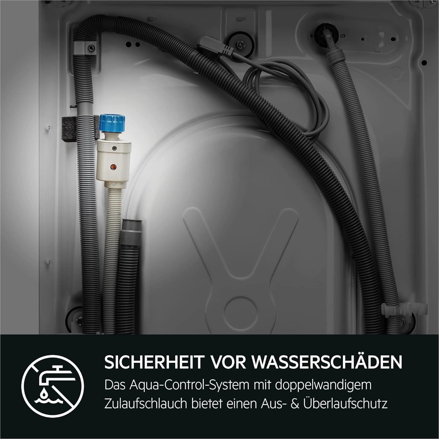 AEG Waschmaschine, 8,0 kg, Leise, Mengenautomatik, Nachlegefunktion, Kindersicherung, Schontrommel, Wasserstopp, 1600 U/min, L6FBA51680