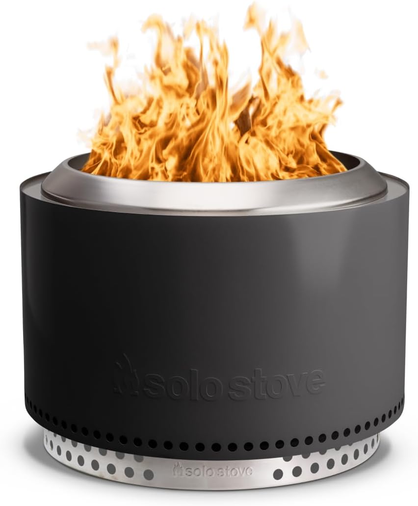 Solo Stove Yukon 2.0 + Stand, 27 Inch Smokeless Fire Pit �C Portable Stainless Steel Outdoor Fireplace - 360�� Airflow Technology and Removable Ash Pan �C Ideal for 6 or More People, 43.9lbs, Ash
