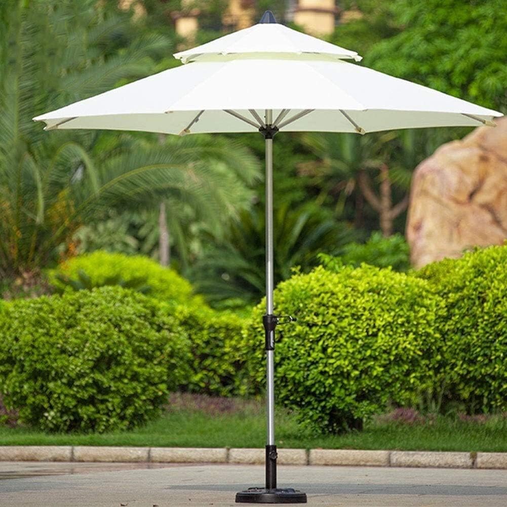 Garten-Sonnenschirme für den Außenbereich Sonnenschirme 2,7 m Aluminium-Garten-Terrassenschirm für den Außenbereich mit weißer Polyesterabdeckung, großer tragbarer Markt-Tischschirm good