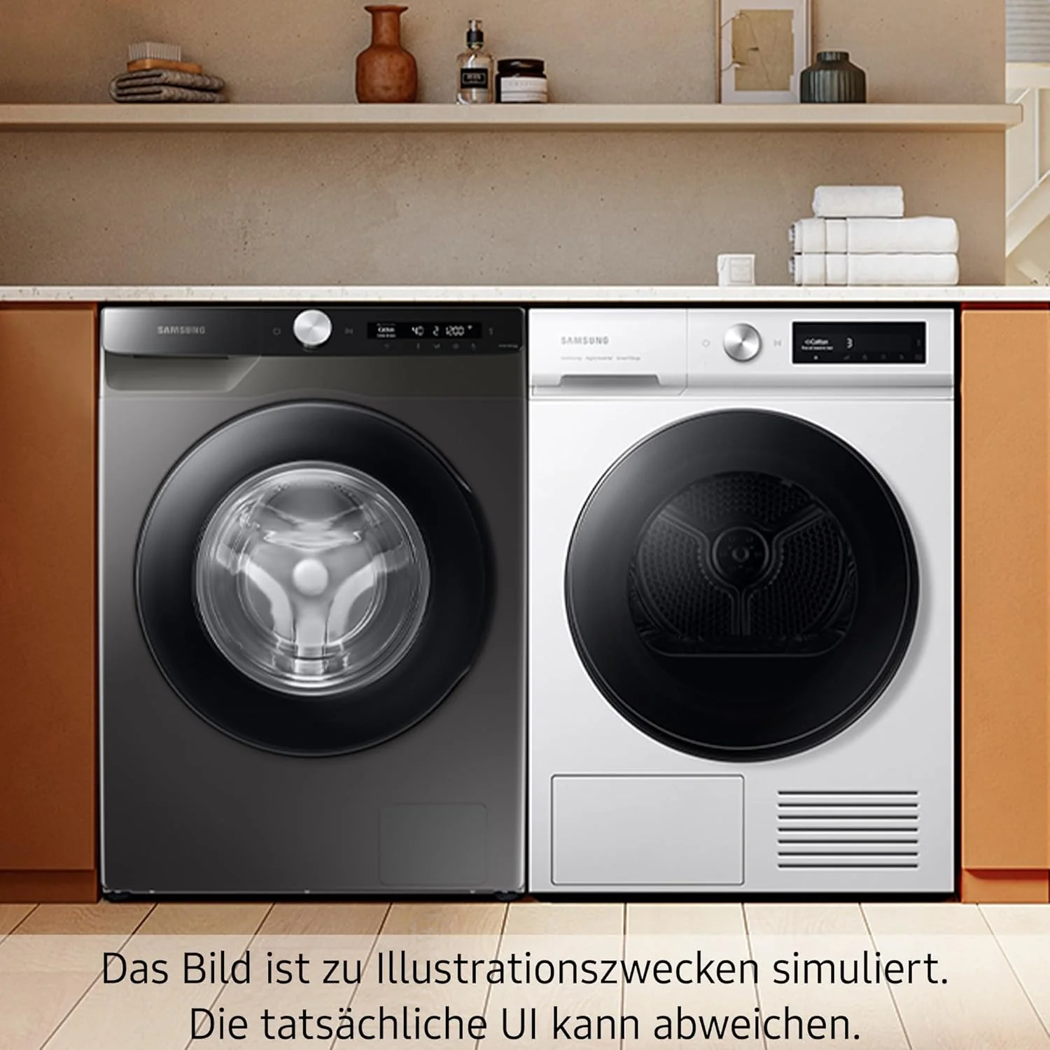 Samsung WW80T554ATW/S2 Waschmaschine, 8 kg, 1400 U/min, Ecobubble, AddWash, WiFi-SmartControl, Hygiene-Dampfprogramm, Weiß