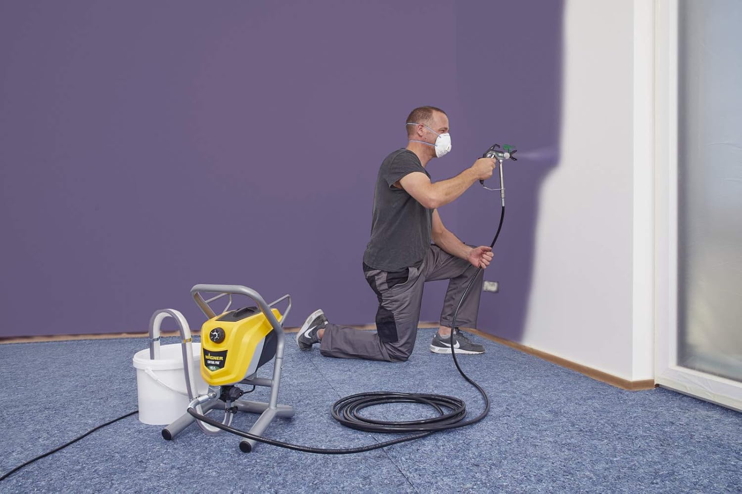 WAGNER Airless Farbsprühsystem Control Pro 350 M für Wandfarben, Latexfarben, Lacke & Lasuren, 15 m²-2 min, Druckregulierung, 110 bar, Schlauch 15 m
