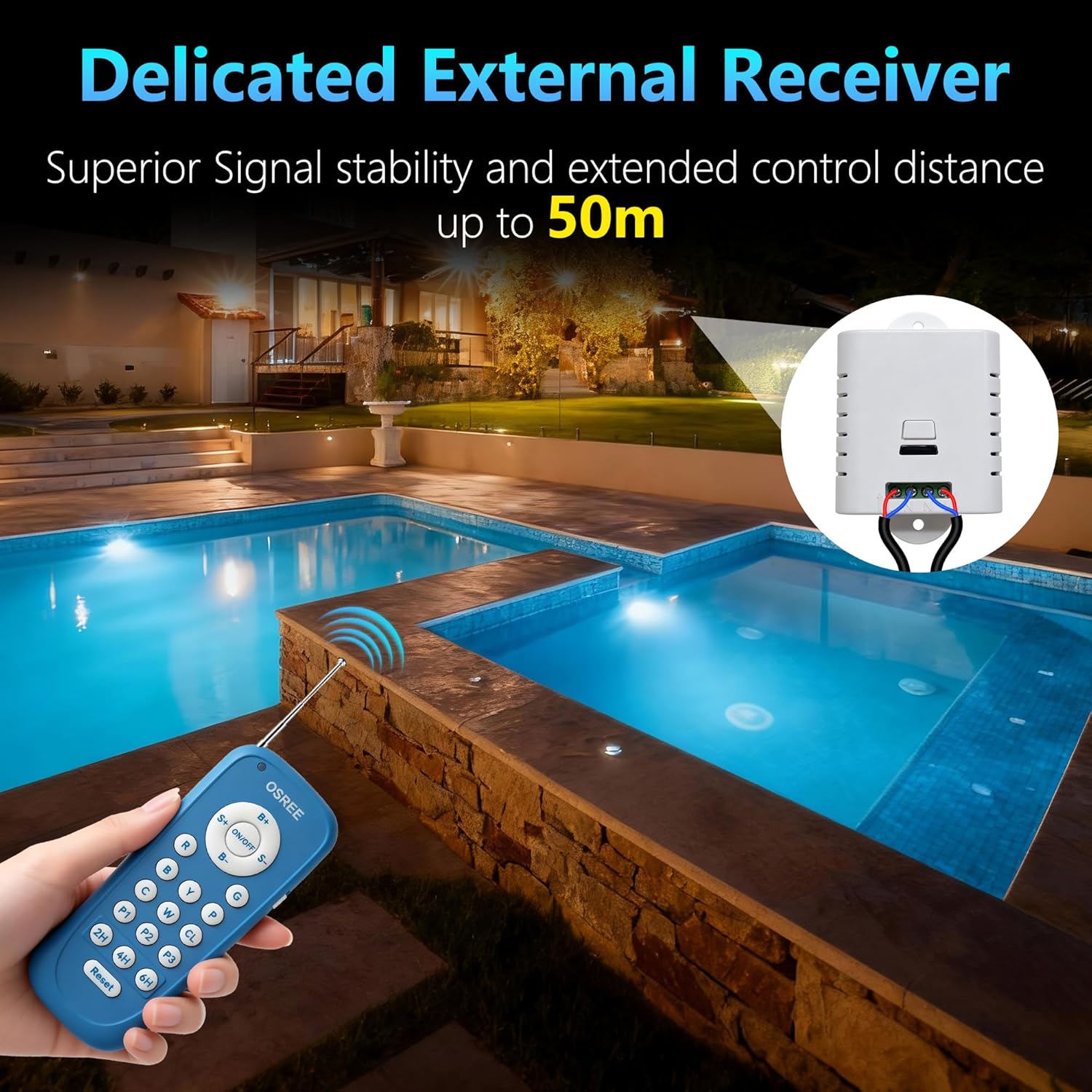 LED Poolbeleuchtung mit 1,5