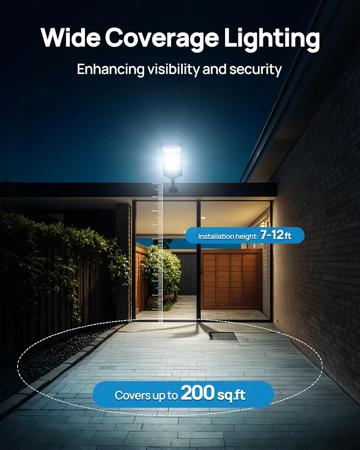 Solarleuchten Außen mit Bewegungsmelder, 192 LEDs 6500K Solar Straßenlaternen mit Fernbedienung, Dämmerung bis Morgendämmerung Wasserdicht Flutlichter für Hof, Garage, Parkplatz, 4er-Pack
