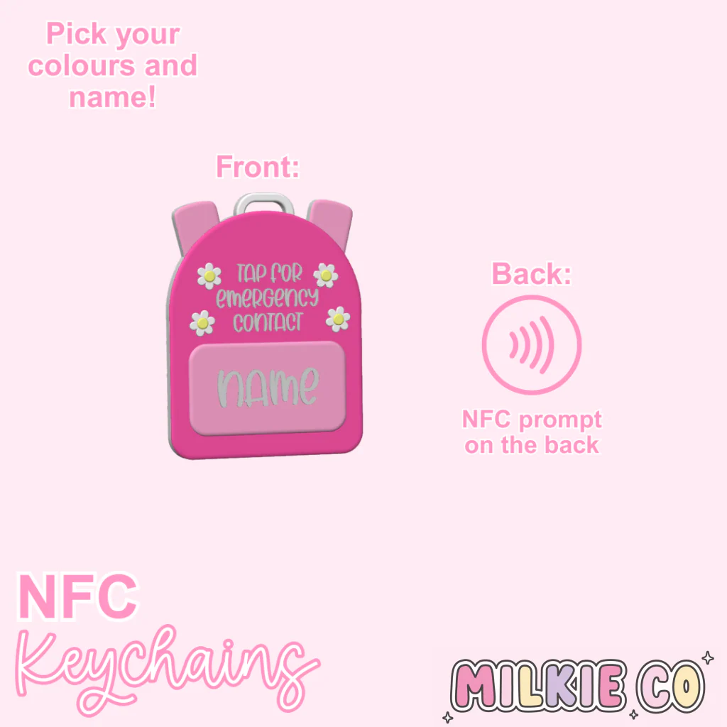 Emergency Contact NFC Keychain (Girl)