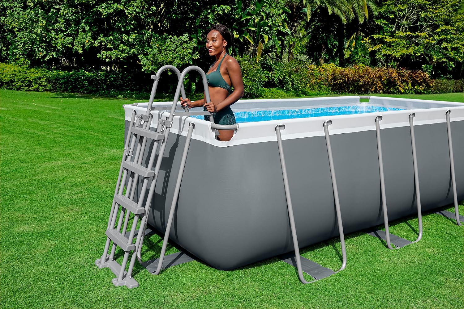 Bestway Steel Pro Max Aufstellpool-Set – 549 cm x 274 cm x 122 cm – Dunkelgrau