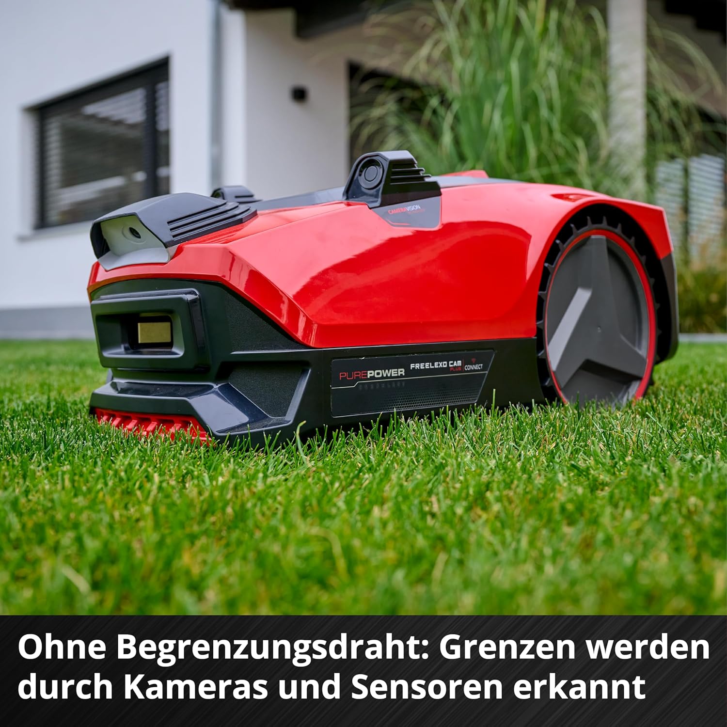 Einhell Mähroboter FREELEXO CAM Plus 600 Power X-Change (18 V, Kamera statt Begrenzungsdraht, für 600 m2, WiFi, Brushless, bis 25% Steigung, inkl. 4,0 Ah Plus Akku)