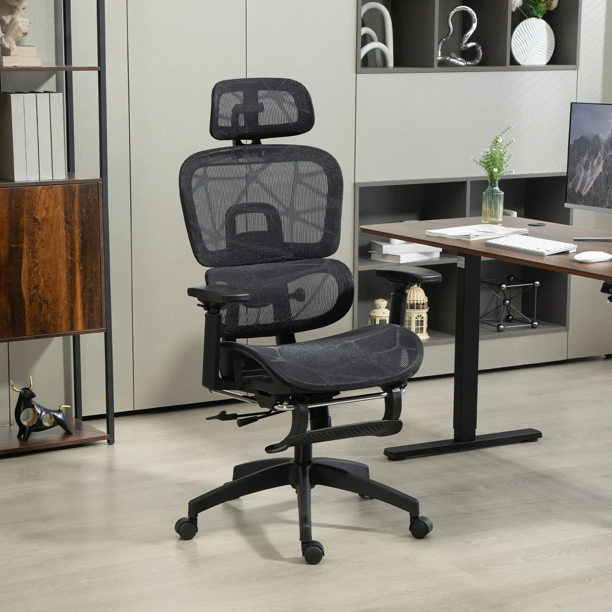 HOMCOM Bureaustoel ergonomisch verstelbaar met ligfunctie