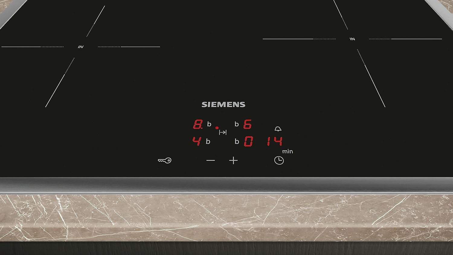 Siemens EQ522IA00 iQ500 Herd-Glaskeramik-Kochfeld-Kombination herdgesteuert, 59,4 cm breit, granit Glanz-Emaille - einfache Reinigung, cookControl10 - Automatikprogramme
